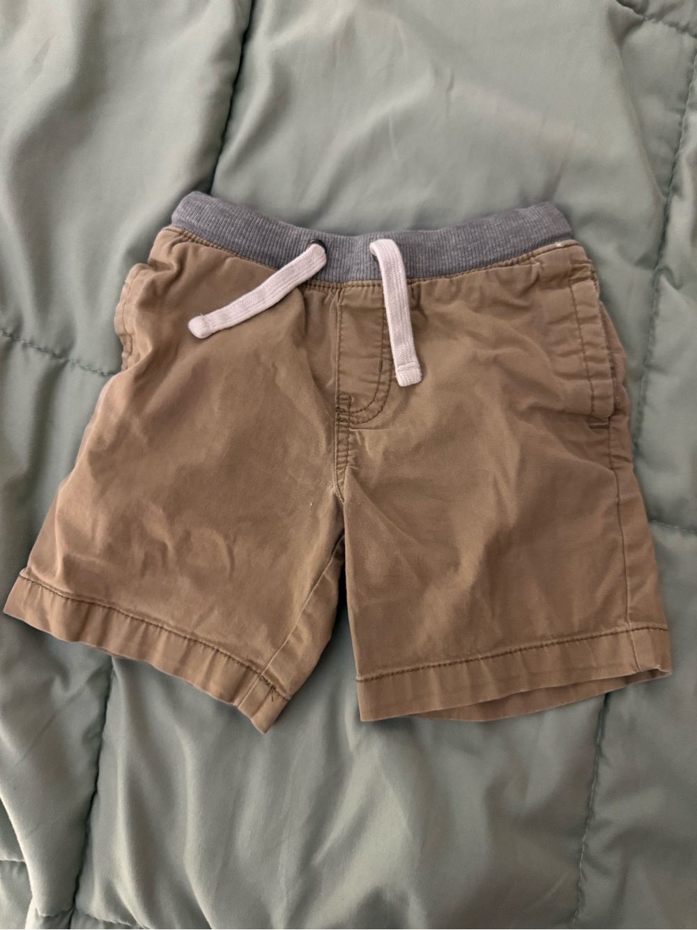 Cat & Jack Tan Pull-On Shorts with Gray Waistband